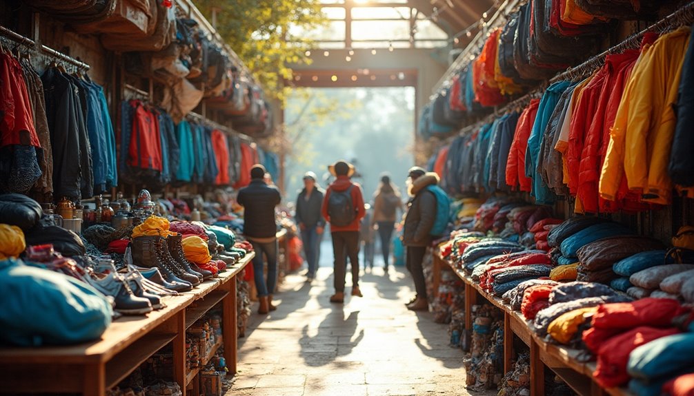 diverse outdoor gear selection